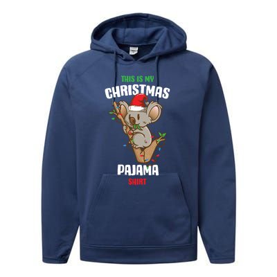 Koala This Is My Christmas Pajama Gift Performance Fleece Hoodie