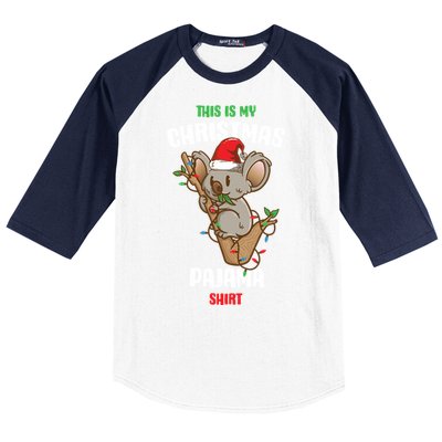 Koala This Is My Christmas Pajama Gift Baseball Sleeve Shirt