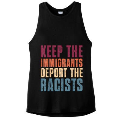 Keep The Immigrants Deport The Racists Pro Immigration Retro Ladies PosiCharge Tri-Blend Wicking Tank