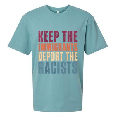 Keep The Immigrants Deport The Racists Pro Immigration Retro Sueded Cloud Jersey T-Shirt