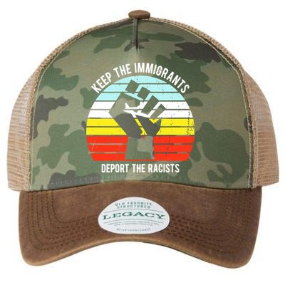 Keep The Immigrants Deport The Racists Legacy Tie Dye Trucker Hat