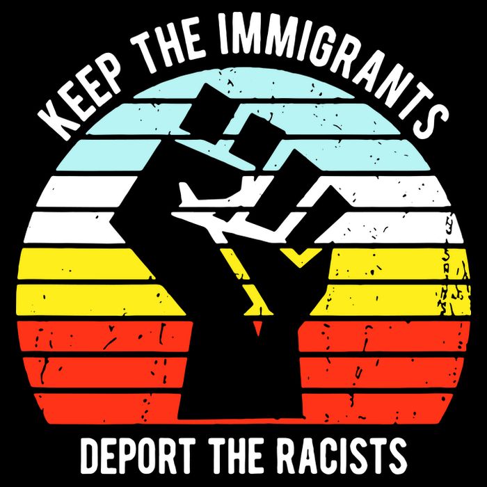 Keep The Immigrants Deport The Racists Cropped Pullover Crew