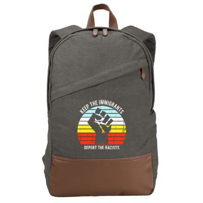 Keep The Immigrants Deport The Racists Cotton Canvas Backpack