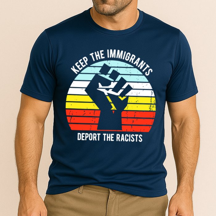 Keep The Immigrants Deport The Racists Cooling Performance Crew T-Shirt