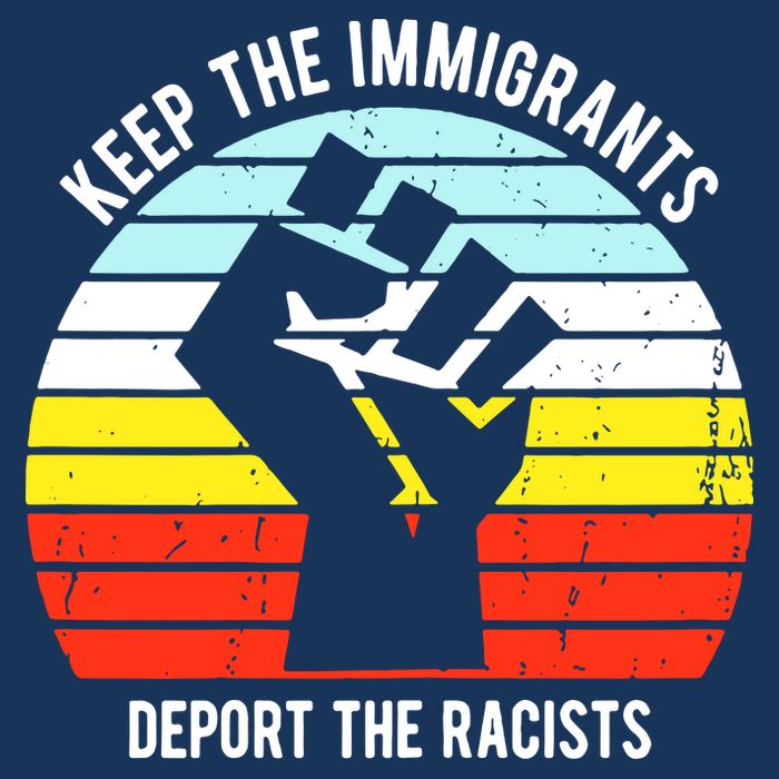 Keep The Immigrants Deport The Racists Cooling Performance Crew T-Shirt
