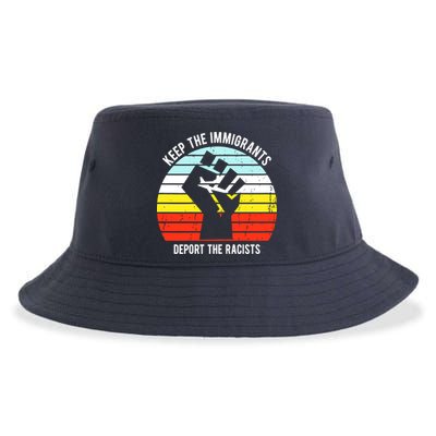 Keep The Immigrants Deport The Racists Sustainable Bucket Hat