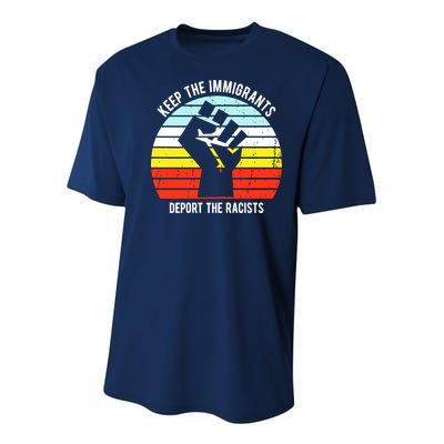 Keep The Immigrants Deport The Racists Youth Performance Sprint T-Shirt