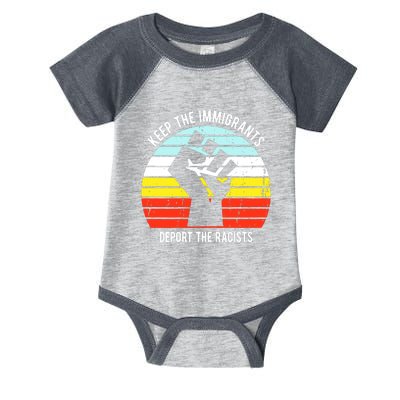 Keep The Immigrants Deport The Racists Infant Baby Jersey Bodysuit