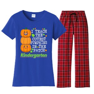 Kindergarten Teacher I Teach Cutest Pumpkins In The Patch Meaningful Gift Women's Flannel Pajama Set