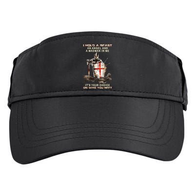 Knight Templar I Hold A Beast An Angel And A Madman In Me Adult Drive Performance Visor