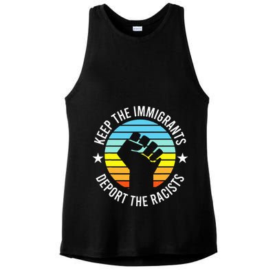 Keep The Immigrants Deport The Racists No Racism Ladies PosiCharge Tri-Blend Wicking Tank