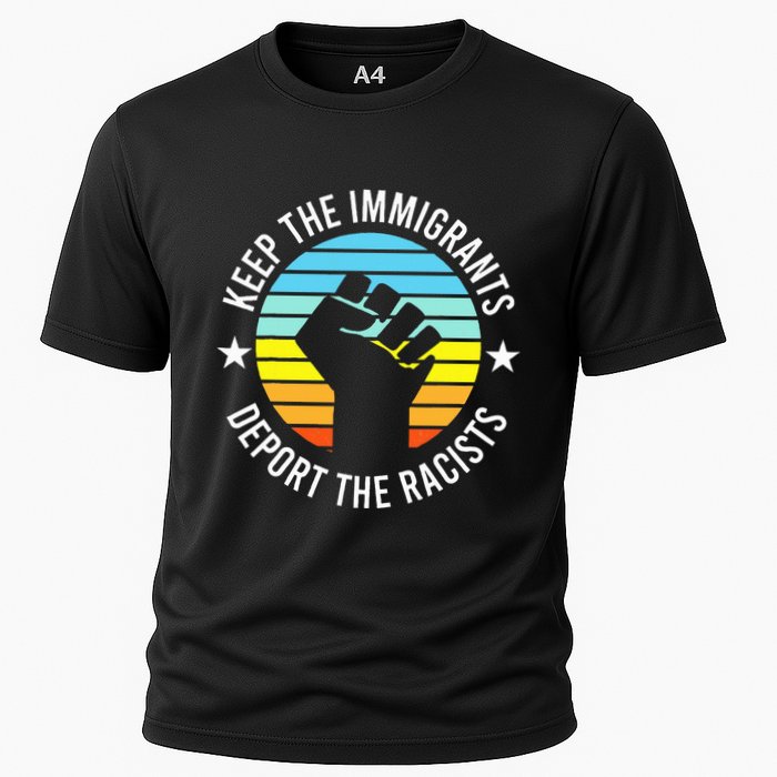 Keep The Immigrants Deport The Racists No Racism Cooling Performance Crew T-Shirt