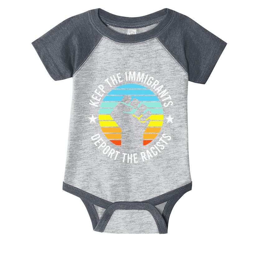 Keep The Immigrants Deport The Racists No Racism Infant Baby Jersey Bodysuit