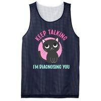 Keep Talking IM Diagnosing You Funny Psychology Cat Mesh Reversible Basketball Jersey Tank