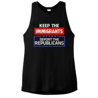 Keep The Immigrants Deport The Republicans Ladies PosiCharge Tri-Blend Wicking Tank