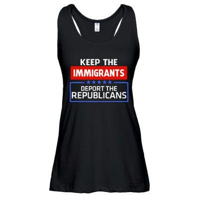 Keep The Immigrants Deport The Republicans Ladies Essential Flowy Tank