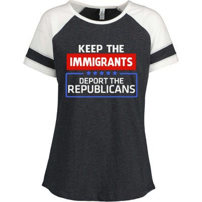 Keep The Immigrants Deport The Republicans Enza Ladies Jersey Colorblock Tee