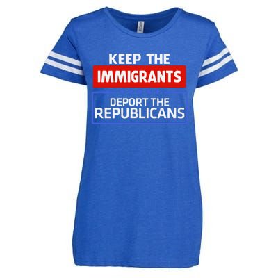 Keep The Immigrants Deport The Republicans Enza Ladies Jersey Football T-Shirt