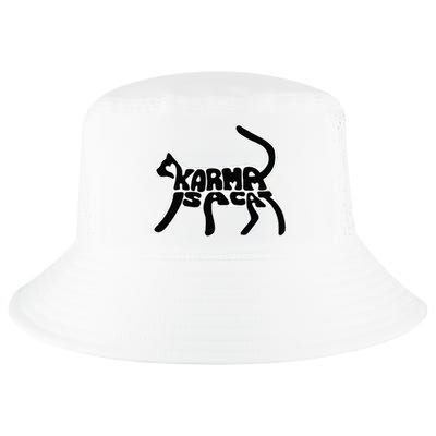 Karma Typogram Is Cat Silhouette Tail Paw Cute Pet Lover Fun Cool Comfort Performance Bucket Hat