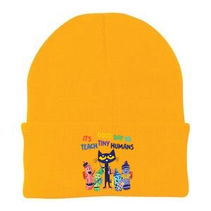 Kindergarten Teacher It's A Good Day To Teach Tiny Humans Funny Gift Knit Cap Winter Beanie