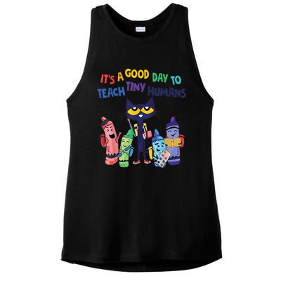 Kindergarten Teacher It's A Good Day To Teach Tiny Humans Funny Gift Ladies PosiCharge Tri-Blend Wicking Tank