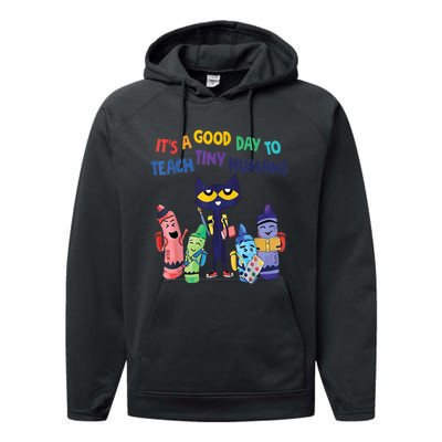 Kindergarten Teacher It's A Good Day To Teach Tiny Humans Funny Gift Performance Fleece Hoodie