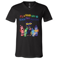 Kindergarten Teacher It's A Good Day To Teach Tiny Humans Funny Gift V-Neck T-Shirt