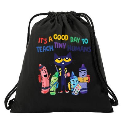 Kindergarten Teacher It's A Good Day To Teach Tiny Humans Funny Gift Drawstring Bag