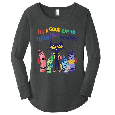 Kindergarten Teacher It's A Good Day To Teach Tiny Humans Funny Gift Women's Perfect Tri Tunic Long Sleeve Shirt