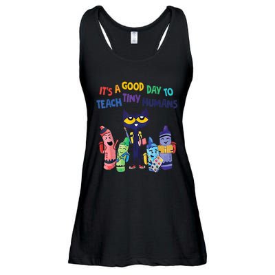 Kindergarten Teacher It's A Good Day To Teach Tiny Humans Funny Gift Ladies Essential Flowy Tank