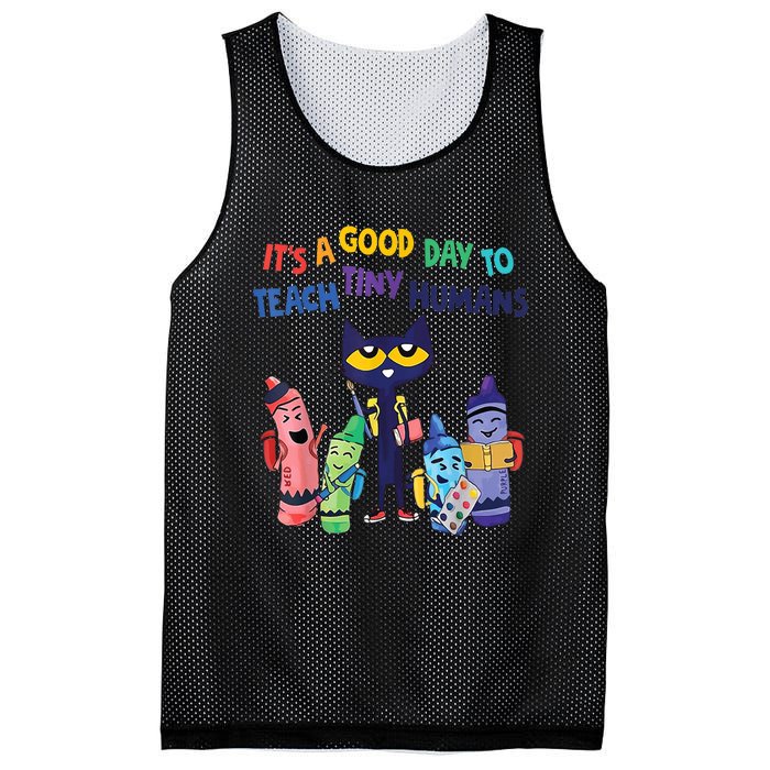 Kindergarten Teacher It's A Good Day To Teach Tiny Humans Funny Gift Mesh Reversible Basketball Jersey Tank