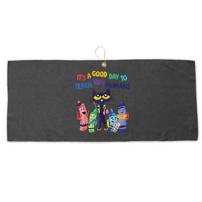 Kindergarten Teacher It's A Good Day To Teach Tiny Humans Funny Gift Large Microfiber Waffle Golf Towel