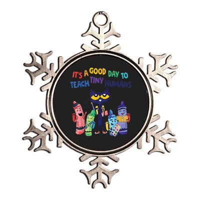 Kindergarten Teacher It's A Good Day To Teach Tiny Humans Funny Gift Metallic Star Ornament