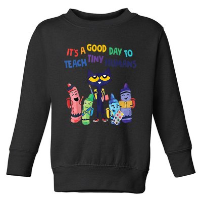 Kindergarten Teacher It's A Good Day To Teach Tiny Humans Funny Gift Toddler Sweatshirt