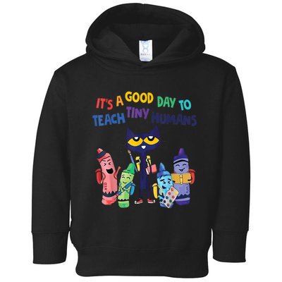 Kindergarten Teacher It's A Good Day To Teach Tiny Humans Funny Gift Toddler Hoodie