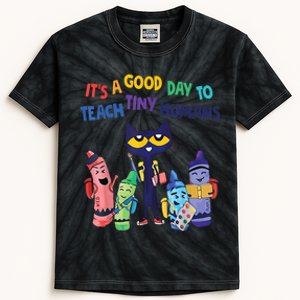 Kindergarten Teacher It's A Good Day To Teach Tiny Humans Funny Gift Kids Tie-Dye T-Shirt