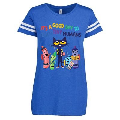 Kindergarten Teacher It's A Good Day To Teach Tiny Humans Funny Gift Enza Ladies Jersey Football T-Shirt