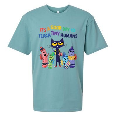 Kindergarten Teacher It's A Good Day To Teach Tiny Humans Funny Gift Sueded Cloud Jersey T-Shirt