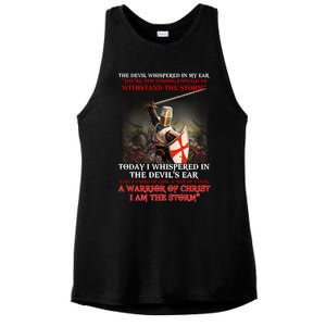 Knight Templar I Am A Child Of God A Warrior Of Christ I Am The Storm Ladies PosiCharge Tri-Blend Wicking Tank