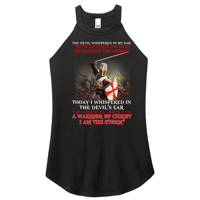 Knight Templar I Am A Child Of God A Warrior Of Christ I Am The Storm Women's Perfect Tri Rocker Tank