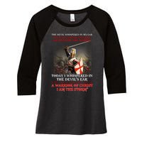 Knight Templar I Am A Child Of God A Warrior Of Christ I Am The Storm Women's Tri-Blend 3/4-Sleeve Raglan Shirt