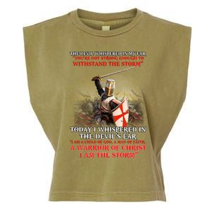 Knight Templar I Am A Child Of God A Warrior Of Christ I Am The Storm Garment-Dyed Women's Muscle Tee