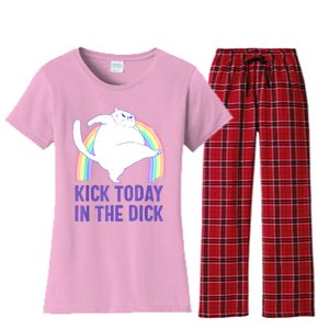 Kick Today In The Dick Women's Flannel Pajama Set