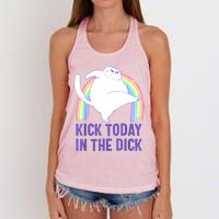 Kick Today In The Dick Women's Knotted Racerback Tank