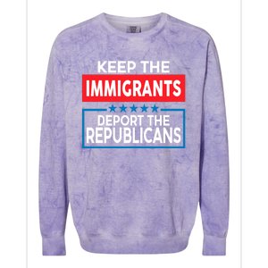 Keep The Immigrants Deport The Republicans Colorblast Crewneck Sweatshirt