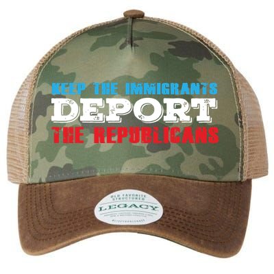 Keep The Immigrants Deport The Republicans Funny Anti Trump Legacy Tie Dye Trucker Hat