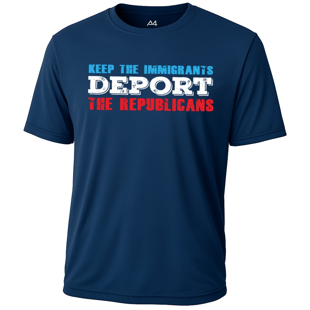 Keep The Immigrants Deport The Republicans Funny Anti Trump Cooling Performance Crew T-Shirt
