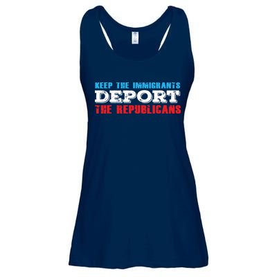 Keep The Immigrants Deport The Republicans Funny Anti Trump Ladies Essential Flowy Tank