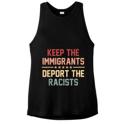 Keep The Immigrants Deport The Racists Anti Racism Ladies PosiCharge Tri-Blend Wicking Tank