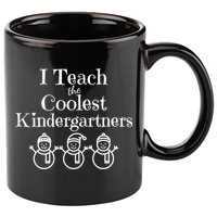Kindergarten Teacher I Teach Coolest Kindergartners Snowman 11oz C Handle Ceramic Mug